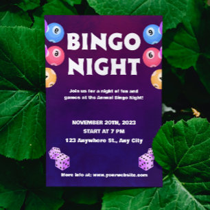 Bingo Fun Night Invite Fundraiser Einladung
