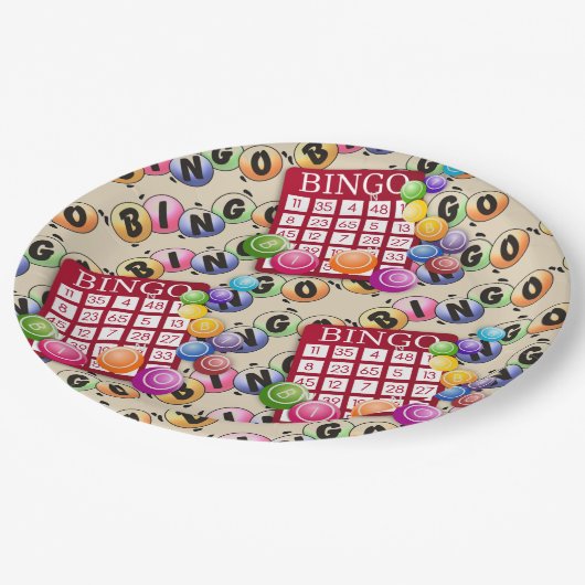 Bingo Fun Pappteller (Schrägansicht)