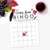 Bingo Game Card Brautparty Thema Wein Einladung