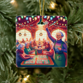 Bingo Game Christmas Keramikornament