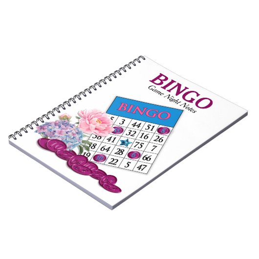 Bingo Game Night Notes Rosa Blume Notizblock (Linke Seite)