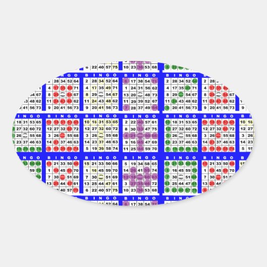 Bingo Game Patterns Large Grid Ovaler Aufkleber (Vorderseite)