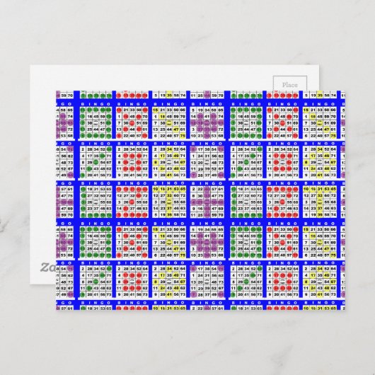 Bingo Game Patterns Large Grid Postkarte (Vorne/Hinten)
