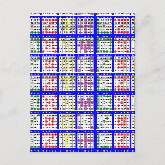 Bingo Game Patterns Large Grid Postkarte (Vorderseite)