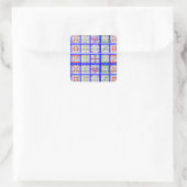Bingo Game Patterns Large Grid Quadratischer Aufkleber (Tasche)