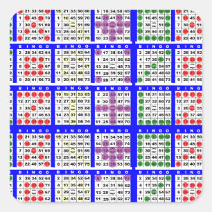 Bingo Game Patterns Large Grid Quadratischer Aufkleber