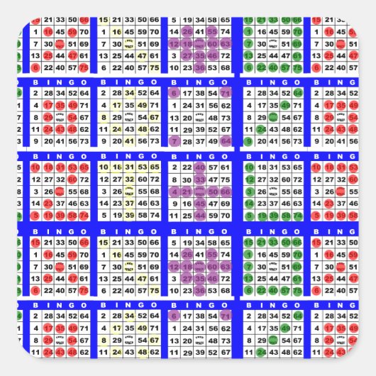 Bingo Game Patterns Large Grid Quadratischer Aufkleber (Vorderseite)