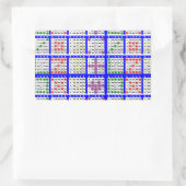 Bingo Game Patterns Large Grid Rechteckiger Aufkleber (Tasche)