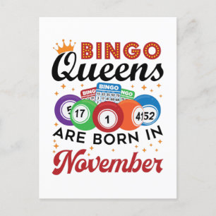 Bingo Geburtstag Frauen November Postkarte