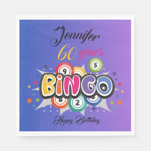 BINGO Geburtstagsfeier Serviette (Vorderseite)