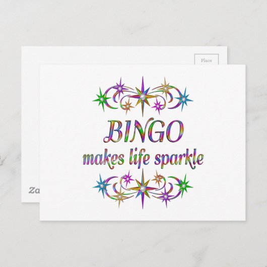Bingo-Glitzern Postkarte (Vorne/Hinten)