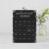 Bingo Gothic Black Floral Junggeselinnen-Abschied (Stehend Vorderseite)
