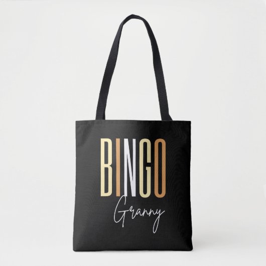 Bingo granny in braunen Buchstaben Tasche (Vorderseite)