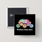 Bingo Hall hinzufügen Name Arbeit Spaß Knopf Button (Vorne & Hinten)