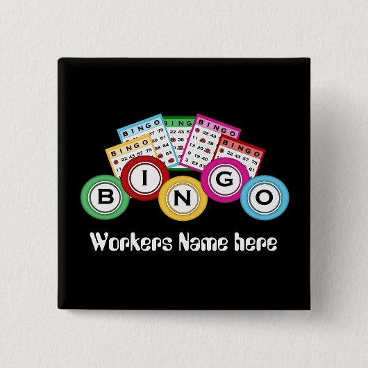 Bingo Hall hinzufügen Name Arbeit Spaß Knopf Button (Vorderseite)
