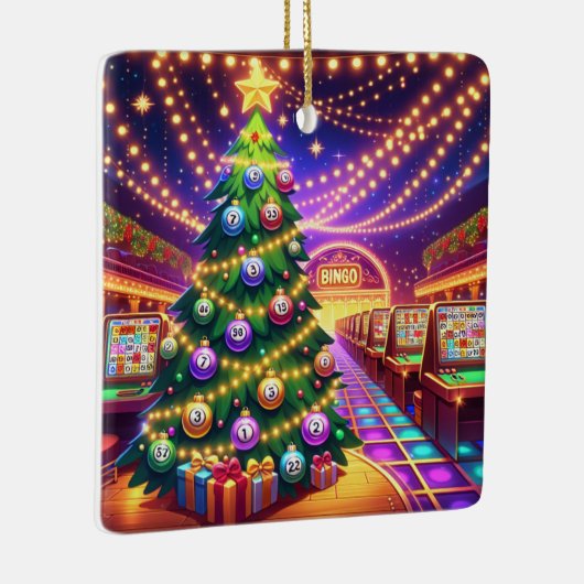 Bingo Hall Weihnachtsbaum mit Bingo Balls Keramikornament (Rechts)