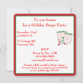 Bingo Holiday Party Einladung (Rückseite)