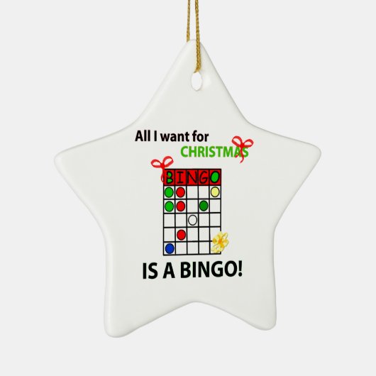 BINGO I wollen ein Bingo für Weihnachten Keramikornament (Rechts)