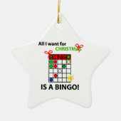 BINGO I wollen ein Bingo für Weihnachten Keramikornament (Vorne)