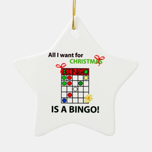 BINGO I wollen ein Bingo für Weihnachten Keramikornament (Vorne)