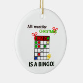 BINGO I wollen ein Bingo für Weihnachten Keramikornament (Rechts)