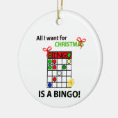 BINGO I wollen ein Bingo für Weihnachten Keramikornament (Links)