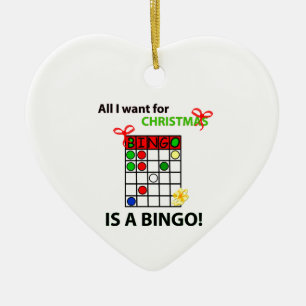BINGO I wollen ein Bingo für Weihnachten Keramikornament