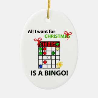 BINGO Ich wollte ein Bingo zu Weihnachten Keramik Ornament