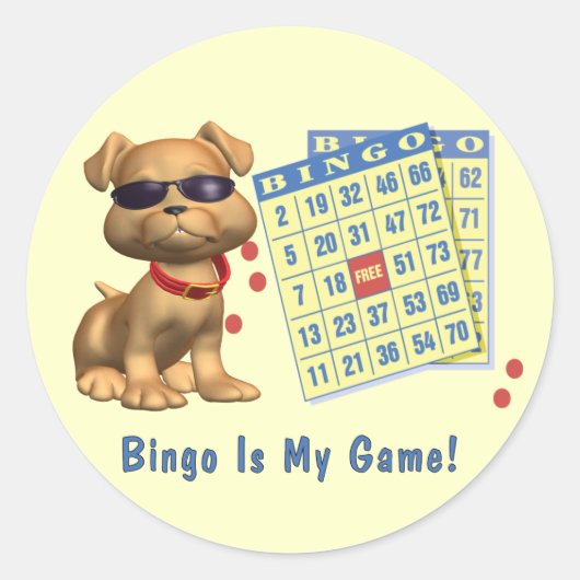 Bingo ist mein Spiel! Runder Aufkleber (Vorderseite)