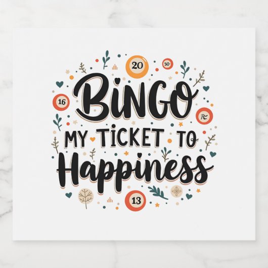 Bingo ist mein Ticket zum Glück Funny Bingo Game Bierflaschenetikett (Einzelnes Label)