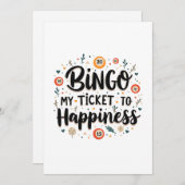 Bingo ist mein Ticket zum Glück Funny Bingo Game Dankeskarte (Vorne/Hinten)