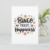 Bingo ist mein Ticket zum Glück Funny Bingo Game Einladung (Stehend Vorderseite)