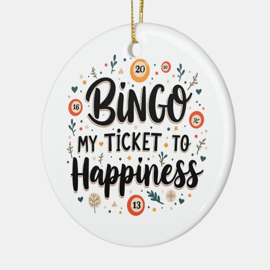 Bingo ist mein Ticket zum Glück Funny Bingo Game Keramik Ornament (Links)