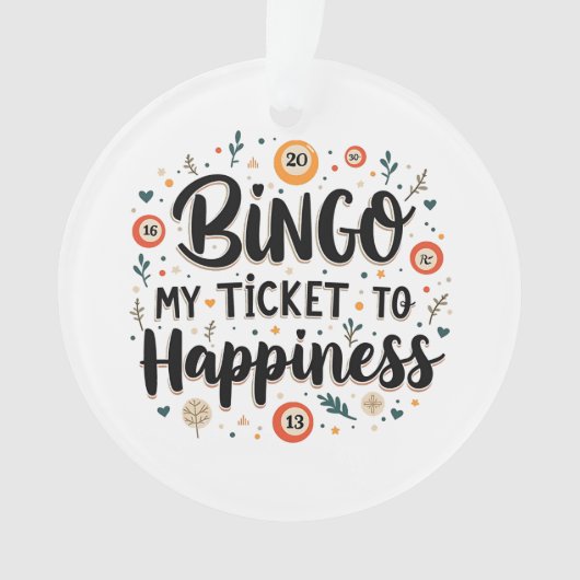 Bingo ist mein Ticket zum Glück Funny Bingo Game Ornament (Vorderseite)