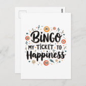 Bingo ist mein Ticket zum Glück Funny Bingo Game Postkarte (Vorne/Hinten)
