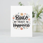 Bingo ist mein Ticket zum Glück Funny Bingo Game RSVP Karte (Stehend Vorderseite)