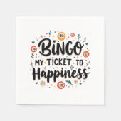 Bingo ist mein Ticket zum Glück Funny Bingo Game Serviette (Vorderseite)