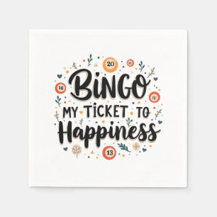Bingo ist mein Ticket zum Glück Funny Bingo Game Serviette