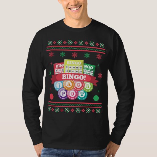 Bingo Jackpot Ugly Christmas Sweater T-Shirt (Vorderseite)