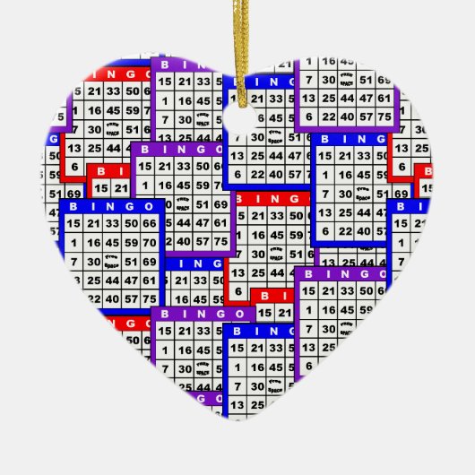 Bingo kardiert Muster Keramikornament (Vorne)