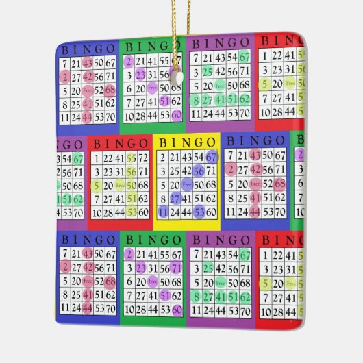 BINGO-Karte | BINGO Lover's Geschenk Weihnachten Keramikornament (Links)