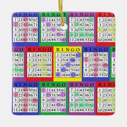 BINGO-Karte | BINGO Lover's Geschenk Weihnachten Keramikornament (Vorderseite)