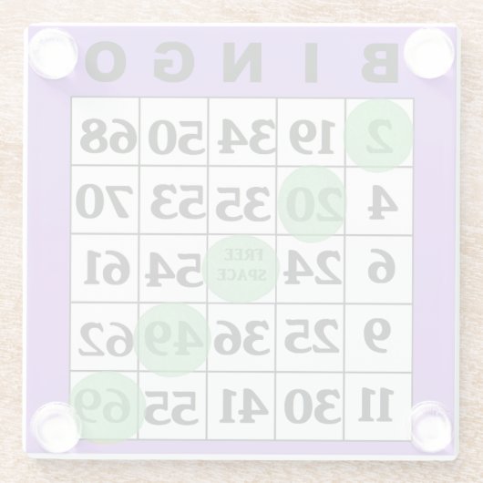 BINGO-Karte Glasuntersetzer (Rückseite)