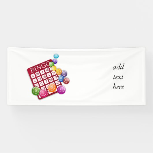 BINGO-Karte mit BINGO-Balls Banner (Horizontal)