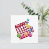 BINGO-Karte mit BINGO-Balls Einladung (Stehend Vorderseite)