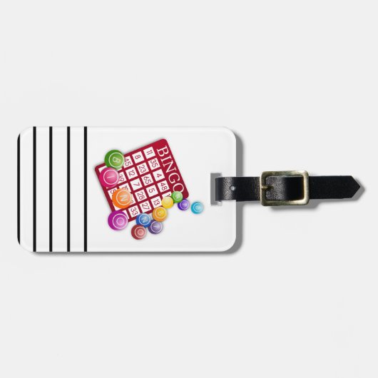 BINGO-Karte mit BINGO-Balls Gepäckanhänger (Vorderseite horizontal)