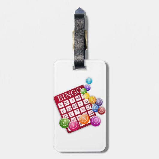 BINGO-Karte mit BINGO-Balls Gepäckanhänger (Rückseite vertikal)