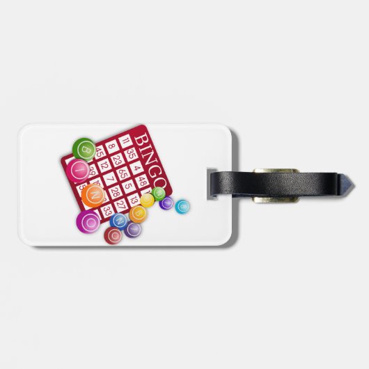BINGO-Karte mit BINGO-Balls Gepäckanhänger (Rückseite horizontal)