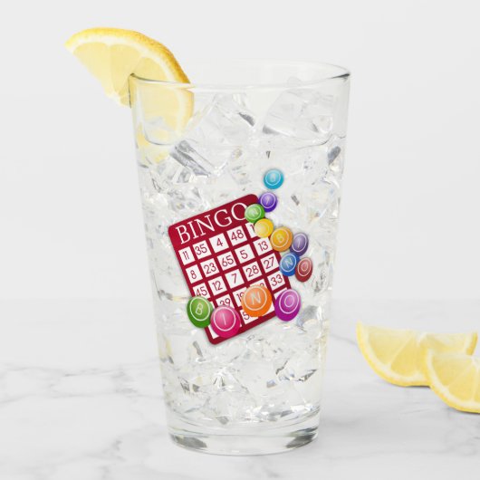 BINGO-Karte mit BINGO-Balls Glas (Vorderseite Ice)