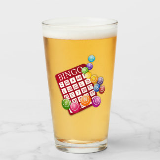 BINGO-Karte mit BINGO-Balls Glas